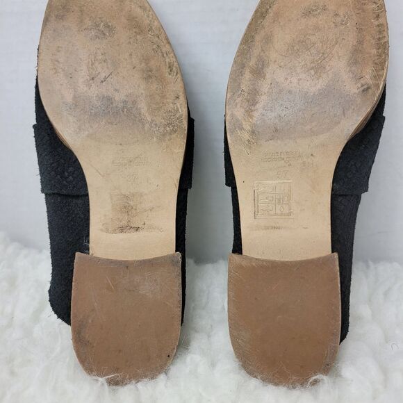 Free People At Ease  Women's Size 6.5 Black slip-on Snake Skin Leather Slide - Picture 9 of 10